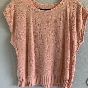 Pink Textured Knit Top vest size Large vintage